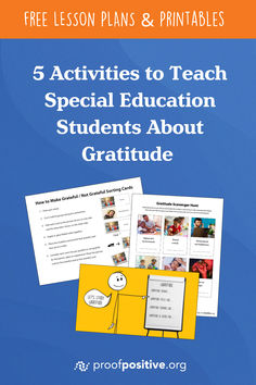 the five activities to teach special education students about gratitude