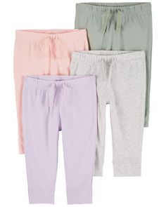 Stock up on four pairs of easy on pants, complete with ribbed cuffs, to get baby dressed in no time. Newborn Pants, Latest Boys Fashion, Carters Size Chart, Carters Christmas Pajamas, Aesthetic Galaxy, Carters Baby Girl Clothes, Carter Kids, Baby Girl Leggings, Carters Baby