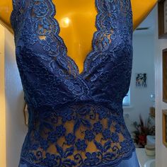 This Beautiful Lace Dress Is Perfect For A Sexy Night Out. This Was Purchased In The Cayman Islands And Never Worn. It Is New With Tags. Blue Dress With Built-in Bra For Night Out, Blue Sheer Mini Dress For Night Out, Sheer Blue Mini Dress For Night Out, Fitted Lace Bodice Night Dress, Fitted V-neck Mini Dress For Wedding Night, V-neck Blue Dress With Built-in Bra, Blue Mini Dress With Lace Trim For Night Out, Blue Fitted Mini Dress For Night, Blue Sleeveless Dress For Wedding Night