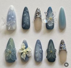 Blue Tropical Nails, Chinese Style Nails, Nude Nail Art Ideas, Nude Nail Art Designs, Nude Nail Art, Nude Nail, Summery Nails