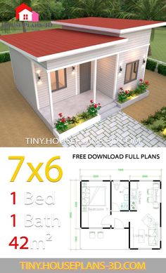 two story house plan with 3 bedroom and 2 bathrooms in the front, one living room on