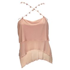 Presenting a light pink Yves Saint Laurent Rive Gauche crop top, designed by Tom Ford. From the Spring/Summer 2004 collection, other pieces with similar covered button details appeared on the season's runway. This fabulous tiered crop top features three layers of pink fabric, straps at the underarms, and cross-over spaghetti straps with covered pink buttons. This amazing blush YSL by Tom Ford top is sure to become a favorite warm-weather go-to! Approximate measurements: Small 35" bust 36" waist Tom Ford Top, 2004 Fashion, 1900 Fashion, 00s Style, Button Crop Top, Devils Night, Carolyn Murphy, Boho Goth, Rive Gauche