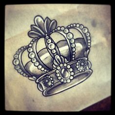 a drawing of a crown with pearls on it