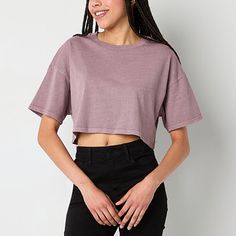 Made from soft cotton-jersey, this junior's and women's cropped t-shirt from Forever 21 is cut for an oversized-fit and has a comfortable crew neckline and short sleeves. Pair this versatile tee with everything from leggings to high-rise jeans.Closure Type: Pullover HeadFit: Oversized FitNeckline: Crew NeckSleeve Length: Short SleeveFiber Content: 100% CottonCare: Machine Wash, Dry FlatMaterial: CottonCountry of Origin: Imported Plain Clothes, Oversized Crop Top, Large Shirts, Oversized Tshirt, Women Crop, Crew Neckline, Shirt Shop