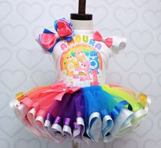 Care Bear Dress, Care Bears Birthday Party, Tutu Dress Costumes, Care Bear Birthday, Bling Converse, Glitter Tee, Pink Toes, Girls Overalls, Girls Converse