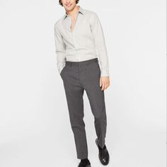 A Pair Of Modern Suit Pants Tailored For A Polished, Slim Fit. Made From Wool Woven With Just A Hint Of Stretch For Your Every Move. Wear Solo Or Pair With Our Signature Suiting Blazer For The Ideal Uniform. Model Is 6'1" Wearing A Size 32 Designed For A Neat, Slim Fit Through The Legs. Shell: 98% Wool, 2% Elastane; Lining: 100% Polyester Tailored Fit With A 30" Inseam; Based On A Size 32 Zip Fly With Single Button Waistband Closure Set-On Waistband; Belt Loops; Flat Front; Two Side Pockets; Cre Slim Fit Chinos For Workwear, Slim Fit Chinos For Work, Slim Fit Pants For Office Wear, Slim Fit Trousers For Office Wear, Business Slim Fit Chinos, Slim Fit Office Trousers, Club Monaco Dress, Pants Tailored, Plaid Dress Pants