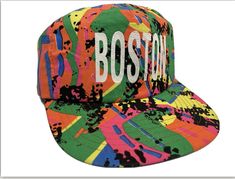 Vintage 90's Boston SPLASH Paint SPLATTER Cap Bright Hat NEON HiP HoP Multi-Color Cotton Snap Back Multicolor Snapback Baseball Cap For Outdoor, Multicolor Flat Bill Baseball Cap For Outdoor, Casual Multicolor Curved Brim Baseball Cap, Trendy Multicolor Hat For Streetwear, Trendy Multicolor Streetwear Hats, Multicolor Cap For Streetwear, Multicolor Streetwear Hat, One Size Fits Most, Multicolor Flat Brim Baseball Cap For Outdoor, Trendy Multicolor Snapback Hat With Flat Brim