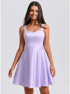 JJ's House Bow Satin Sweetheart Fall Spring Summer A-line General Plus Bow/Tie Back Coquette Beautiful Back Sweet & Flow Lilac Height:5.8ft（176cm） Bust:32in（82cm）Waist:24in（61cm）Hips:35in（89cm） No Short Purple Sleeveless Homecoming Dress. #JJ's House #Bow #Satin #Sweetheart #Fall #Spring #Summer #Aline #General #Plus #BowTieBack #Coquette #BeautifulBack #Sweet&Flow #Lilac #No #Short #Purple #Sleeveless #HomecomingDress Affordable Purple Knee-length Mini Dress, Lilac Purple Dress Short, Purple Mini Dress With Sweetheart Neckline, Middle School Homecoming Dresses, Purple Dress Classy, Lilac Dress Formal, Confirmation Dresses For Teens, Purple Dress Short, Satin Hoco Dress