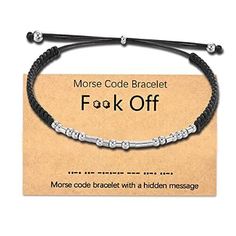 Return Policy Fast Delivery Trusted seller Morse Code Bracelets Dainty Jewelry Gifts for Women Men Best Friend Product Description COOL GIFTS - Fxxk Off! Show your attitude without saying a word, no one knows what it means unless you tell them! MORSE CODE BRACELETS - Morse code is an alphabet or code in which letters are represented, each character is represented by a unique sequence ADJUSTABLE SIZE - Max Length 10 inches, Beads 2mm , which is Nickel-free, Lead-free Hypoallergenic stainless steel material, comfortable to wear, friendly for the skin PACKAGE - Come with a Nice Velvet Pouch, Great Birthday Surprise Gifts for Women, Men BE PRECIOUS, BE YOU - is a young jewelry brand, we are online every business day, if you have any questions, please be feel free to contact us^-^. Enjoy Your D Bracelets Dainty, Morse Code Bracelets, Code Bracelets, Morse Code Bracelet, Bead Loom Patterns, Bead Loom, Morse Code, Jewelry Brand, Loom Patterns