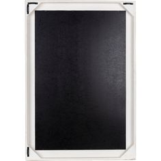 an empty white frame with black paper on it