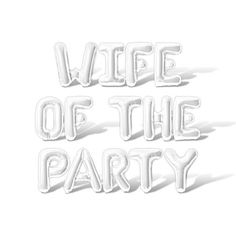 the words vice of the party are made out of white plastic letters on a white background