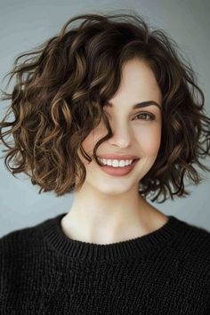 Bob in mittlerer Länge mit Locken: 66+ Styles » Curly Bob ✓ Shaggy Bob mit Locken ✓ Layered Bob mit Pony ✓ Asymmetrischer Curly Bob ✓ Bob mit Locken für Frauen ab 50 [ ➳ Jetzt inspirieren lassen! ] Perm On Bob Haircut, Curls Bob Haircut, Short Curly Bob Hairstyles Over 50, Shaggy Bob Curly Hair, Short Curly Layered Bob, Permed Bobs, Bob For Curly Hair, Short Curly Bobs, Curly Long Bob