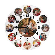 PRICES MAY VARY. 【Personalised Photo Clock】Click the " customize now " button to design your own personalized wall clock. Click “browse” button to add any photo you want. Adjust your photo to a proper place. Finally, you can get a special wall clock. Personalise your favourite photo on the clock, such as the photo of the couple, the photo of your family, the photo of your pet, the photo of your baby, etc. Every time you see the time, you can remember the happy moments recorded by the photos. 【Hi 12 Photo Collage, Picture Clock, Photo Wall Clocks, Personalized Wall Clock, Photo Clock, Personalized Clocks, Custom Clocks, Clock Gift, Unique Clocks