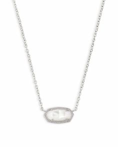 Elisa Silver Short Pendant Necklace In Ivory Mother-Of-Pearl | Kendra Scott Kendra Scott Silver Necklace, Elisa Necklace, Elisa Pendant Necklace, Kendra Scott Necklace Elisa, Short Pendant Necklace, Kendra Scott Elisa, Kendra Scott Necklace, Rose Gold Quartz, Amethyst Gold