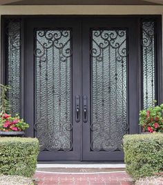 IWD Thermal Break Iron Wrought Exterior Double Door CID-033 Pre-hung With Double Sidelights Exterior Double Door, Iron Front Doors, Door Sidelights, Wrought Iron Entry Doors, Wrought Iron Front Door, Double Doors Exterior, Iron Front Door, Iron Entry Doors, Safety Door