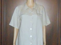 organic clothing linen shirt Vintage Italy   Condition : like new - this in very good condition , no any damage   - size :  XL  / 50 IT        - length -  28 in  ( 71 cm) - armpit to armpit -  25 in  ( 64 cm ) - fabric 100%  linen Neutral Short Sleeve Cotton Shirt, Beige Short Sleeve Shirt For Daywear, Elegant Beige Short Sleeve Shirt, Cream Short Sleeve Shirt For Spring, Cream Short Sleeve Shirt With Buttons, Beige Linen Collared Tops, Cream Short Sleeve Blouse With Relaxed Fit, Short Sleeve Beige Shirt With Buttons, Elegant Short Sleeve Linen Tops