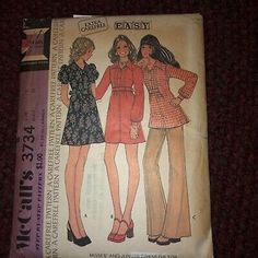 an old sewing book with two women's dresses and heels on the front cover