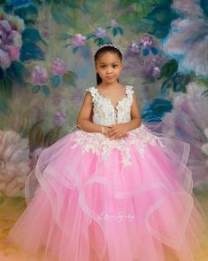 Pageant Gowns Kids, Girls Pageant Gowns, Wedding Dresses Cheap, Stylish Baby Girls, African Tops, Pink Ball Gown, Kids Closet, Queen Outfit