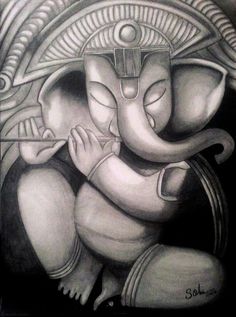 a drawing of an elephant holding a baby