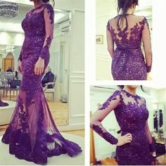 Skip Mermaid Prom Dresses With Sleeves, Prom Dress With Sleeves, Prom Dress Lace, Purple Evening Dress, Cheap Gowns, Pageant Gown, Mermaid Prom Dresses Lace, Purple Prom, Prom Dresses Long Mermaid