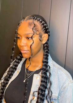 2 Braids With Weave And Curls, 2 Braids Hairstyles For Black Women With Curls, 2 Feed In Braids Hairstyles With Color, Two Dutch Braids With Curls, 2 Feed In Cornrows, Two Cute Braids, Cornrow 2 Braids, Two Cornrows With Curls, 2 Feed In Butterfly Braids