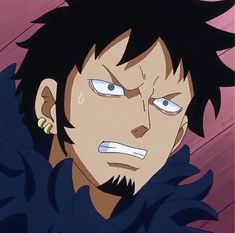 an anime character with black hair and blue eyes