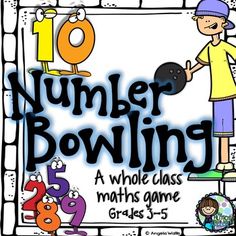 the number bowling game is in front of a brick wall with an image of a boy holding