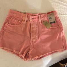 High Waisted Levi’s In A Pretty Coral Color Bought Last Year, Never Worn And Are Now Too Small For My Liking. Size 31, True To Size, No Stretch 501 Style Short With 5 Buttons In The Front My Loss Is Your Gain!! Will Be Perfect For Summer :)) Levi's High Waist Jean Shorts For Summer, Levi's Fitted Summer Bottoms, Levi's Cotton Bottoms For Summer, Levi's High Waist Shorts For Spring, Pink Cutoff Bottoms For Summer, Levi's Cotton Summer Bottoms, Fitted Levi's Bottoms For Summer, Levi's Fitted Jean Shorts For Summer, Fitted Pink Cutoff Bottoms