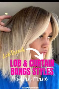 Experience the modern mane trend with Lob & Curtain Bangs styles. Get inspired and rock the latest look! #LobTrend #BangsInspo #HairFashion Fall Blonde With Curtain Bangs, Graduated Curtain Bangs, Lob Long Bangs, Inverted Bob Curtain Bangs, Medium Hair Curtain Bangs Round Face, Lob With Long Curtain Bangs, Curtain Bangs With Long Bob, Layered Long Bob Curtain Bangs, Lob Curtain Bangs Layers