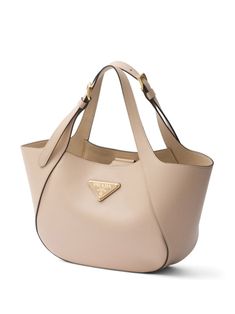 Natural Handbags, Summer 2024 Fashion Trends, Summer 2024 Fashion, Prada Tote Bag, Luxury Designer Shoes, Triangle Logo, Prada Handbags, Personalized Accessories, Pink Leather