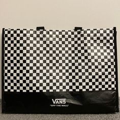 Vans Checkered Tote/Shopping Bag Made From Recycled Polyester. Will Ship Same Or Next Day, Brand New With Tags, As Shown. Message With Any Questions And Bundle Items From My Closet For A Greater Discount! New To Poshmark? Use Invite Code- Dunn_dealz For $10 Off Your First Order! White Vans Bags, Vans Rectangular Bag For Daily Use, Vans Rectangular Bag For Everyday, Black Vans Travel Bag, Vans Backpack, Vans Bags, Vans Hoodie, Vans Socks, Vans Checkered