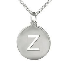 Cut out a little time for showing off your personal style with this initialed necklace. Silver Monogram Initial Pendant Charm Necklace, Silver Monogram Charm Necklace With Initial Pendant, Silver Initial Necklace With Cable Chain As Gift, Silver Cable Chain Necklace With Initial Pendant, Personalized Tan Sterling Silver Initial Necklace, Personalized Initials, Initial Pendant, Round Pendant, Favorite Jewelry