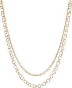 Trendy Double Chain Necklace For Layering, Metal Double Chain Necklace For Layering, Gold Chain Link Layered Necklace, Trendy Double Strand Gold Chain Necklace, Long Double Chain Metal Necklace, Chic Double Strand Chain Necklace, Metal Double Chain Layered Necklace, Trendy Layering Necklaces, Long Gold Chain Necklace For Layering