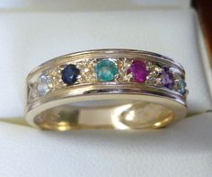 "This Gorgeous Victorian Inspired DEAREST ring is truly a Romantic Ring that is to be treasured by your loved one. Crafted from 9ct/9k Solid Gold each gemstone is prong set to create a \"SECRET CODE\"\"of love. All DEAREST Gemstones are NATURAL Earth Mined Stones: Diamond, Emerald, Amethyst, Ruby, Emerald, Sapphire, Tourmaline. THIS VICTORIAN INSPIRED DEAREST RING IS TRULY AN EXQUISITE FINE JEWELLERY PIECE WHICH IS TO BE TREASURED FOR A LIFETIME * FREE GIFT BOX PROVIDED * ALL ITEMS PACKAGED IN B Multi-stone 14k Gold Gemstones For Anniversary, 14k Gold Multi-stone Gemstones For Anniversary, Heirloom 14k Gold Gemstones For Anniversary, Heirloom Style 14k Gold Gemstones For Anniversary, Heirloom Multi-stone Amethyst Ring In 14k Gold, Classic Multi-stone Amethyst Ring In 14k Gold, 14k Gold Multi-stone Amethyst Promise Ring, 14k Gold Multi-stone Amethyst Ring For Anniversary, Collectible 14k Gold Birthstone Ring With Gemstone