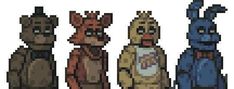 an image of some pixelated animals in different poses