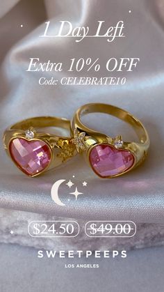 Kawaii Star Heart Ring Pink Rings With Heart Charm As Gifts, Valentine's Day Heart Shaped Pink Gold Heart Ring, Cute Heart-shaped Valentine's Day Rings, Pink Kawaii Heart-shaped Jewelry, Multicolor Heart-shaped Kawaii Jewelry, Rose Gold Ring, Heart Ring, Gold Rings, Rose Gold