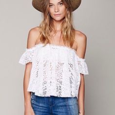 Free People Beach White Eyelet, Off The Shoulder Crop Top 60% Cotton, 40% Polyester Brand New Without Tags, Never Worn, No Flaws Women's Size Xs Off-shoulder Tops For Beach Season, Summer Beachwear Tops For Brunch, Off-shoulder Tops For Beach Vacation, Off-shoulder Beachwear Tops For Beach, Off-shoulder Beachwear Tops For Beach Season, Off-shoulder Beach Tops For Summer, Off-shoulder Summer Beach Tops, Off-shoulder Tops For Beach In Summer, Chic White Crochet Top For Summer