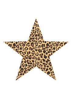 a leopard print star on a white background