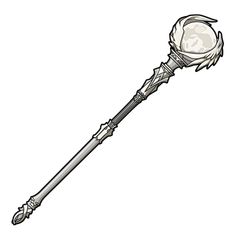 an image of a wizard's wand with a ball on it and two hands