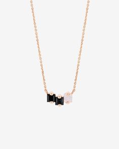 Kalan By Suzanne Kalan Cierra Black Ombre Mini Bar Pendant in 14k rose gold Moonstone Gemstones, Black Night, Black Ombre, Blackest Night, Bar Pendant, Black Spinel, Mini Bar, Mini Pendant, Gold Yellow