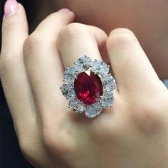 Meet the 'Ratnaraj'.. A 10.05 carat Burmese ruby ring by Faidee. Showing the magic 'Pigeon Blood Red' colour that is so rare.. One of the highlights from the Hong Kong November 29 sale.  Come and view the magnificent jewels from our upcoming Geneva, New York, London, Paris and Hong Kong jewellery auctions, all week-end long at the Four Seasons Hotel des Bergues in Geneva #christiesjewels #jewels #ruby #ring #Burma #PigeonBlood #HongKong #29NOV16 Geneva New York, Pebble Ring, Wedding Band Diamond, Magnificent Jewels, Rose Gold Wedding Band, Burmese Ruby, Dot Ring, Sterling Silver Stacking Rings, Gold Diamond Wedding Band