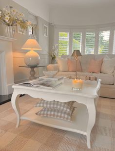 a living room filled with furniture and a fire place in front of a couches