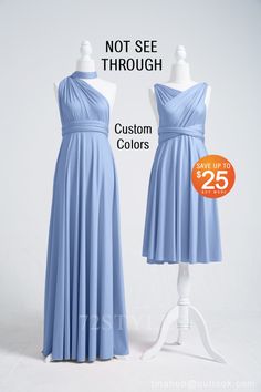 Dusty Blue Infinity Dress, Multiway Bridesmaid Dress,Convertible Dress Blue Infinity Dress, Wedding Cake Dusty Blue