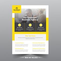 a yellow and black business flyer template