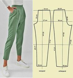 a woman's pants pattern and measurements