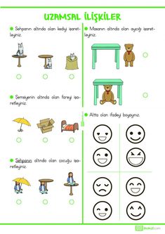 the worksheet is filled with different types of furniture and symbols for children's learning