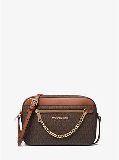 Jet Set Large Logo Crossbody Bag | Michael Kors Michael Kors Bag Brown, Bag Michael Kors, Michael Kors Crossbody Bag, Michael Kors Outlet, Michael Kors Crossbody, Bags Aesthetic, Purses Michael Kors, Michael Kors Jet Set, Michael Kors Bag