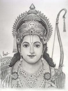 It is the sketch of indian god shree ram. Shree Ram Sketch, Ram Sketch, Best Sketches, Ram Ji Photo, Face Art Drawing, Pencil Sketches Easy, Butterfly Art Drawing, Sketch Images