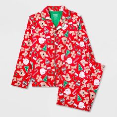 Gear up for the holiday season by upgrading your kids' wardrobe with this Rudolph the Red-Nosed Reindeer 2-Piece Pajama Set in red. This pack includes a polyester long-sleeve sleep shirt in front-button down style and V-neckline with allover Christmas-themed print and a matching pajama pant with elastic waistband, perfect for Christmas movie nights. Tailored in classic fit, this pajama set is great for sleeping or lounging. Red Holiday Loungewear Sets, Red Christmas Pajama Party Sleepwear, Red Christmas Sleepwear For Pajama Party, Red Cotton Holiday Sleepwear, Red Holiday Sleepwear For Sleepover, Red Holiday Sleepwear For Sleepovers, Red Christmas Sleepwear For Bedtime, Red Cotton Holiday Set, Red Holiday Bedtime Sets