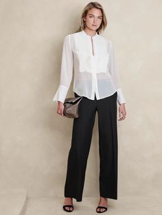 Sculpted Wide-Leg Trouser | Banana Republic Factory